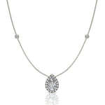 Load image into Gallery viewer, Pendentif diamant poire et diamants ronds 0.90 carat or blanc Carla
