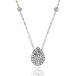 Load image into Gallery viewer, Pendentif diamant poire et diamants ronds 1.10 carat or blanc Carla
