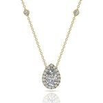 Load image into Gallery viewer, Pendentif diamant poire et diamants ronds 1.10 carat or jaune Carla
