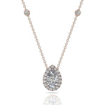 Load image into Gallery viewer, Pendentif diamant poire et diamants ronds 1.30 carat or rose Carla
