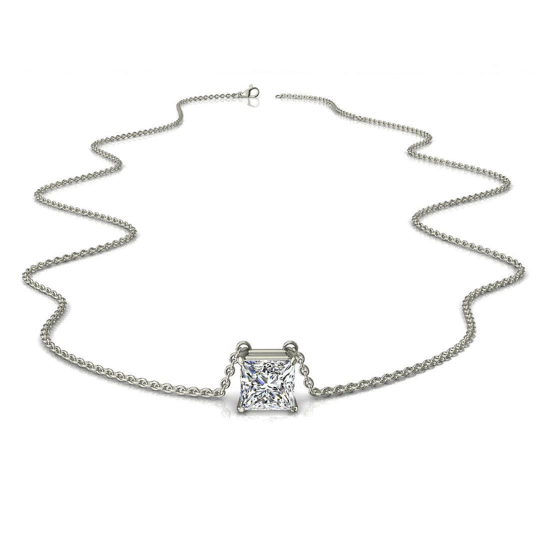 Pendentif diamant princesse 0.60 carat or blanc Ely