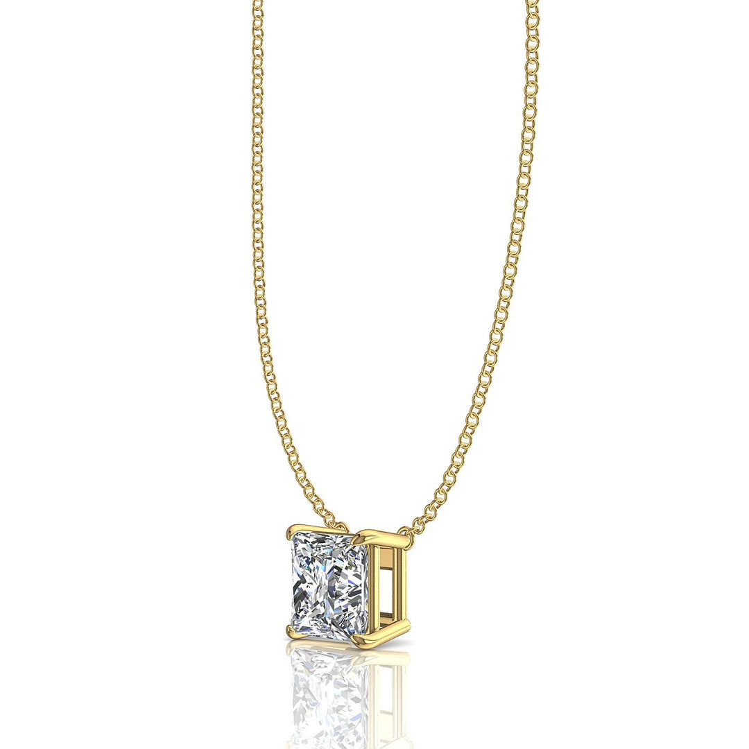 Pendentif diamant princesse 0.60 carat or jaune Ely