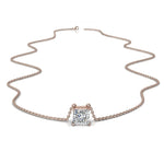 Charger l&#39;image dans la visionneuse de la galerie, Pendentif diamant princesse 0.60 carat or rose Ely
