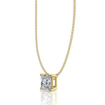 Load image into Gallery viewer, Pendentif diamant princesse 1.00 carat or jaune Ely
