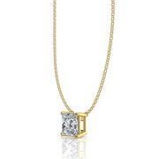 Pendentif diamant princesse 1.50 carat or jaune Ely