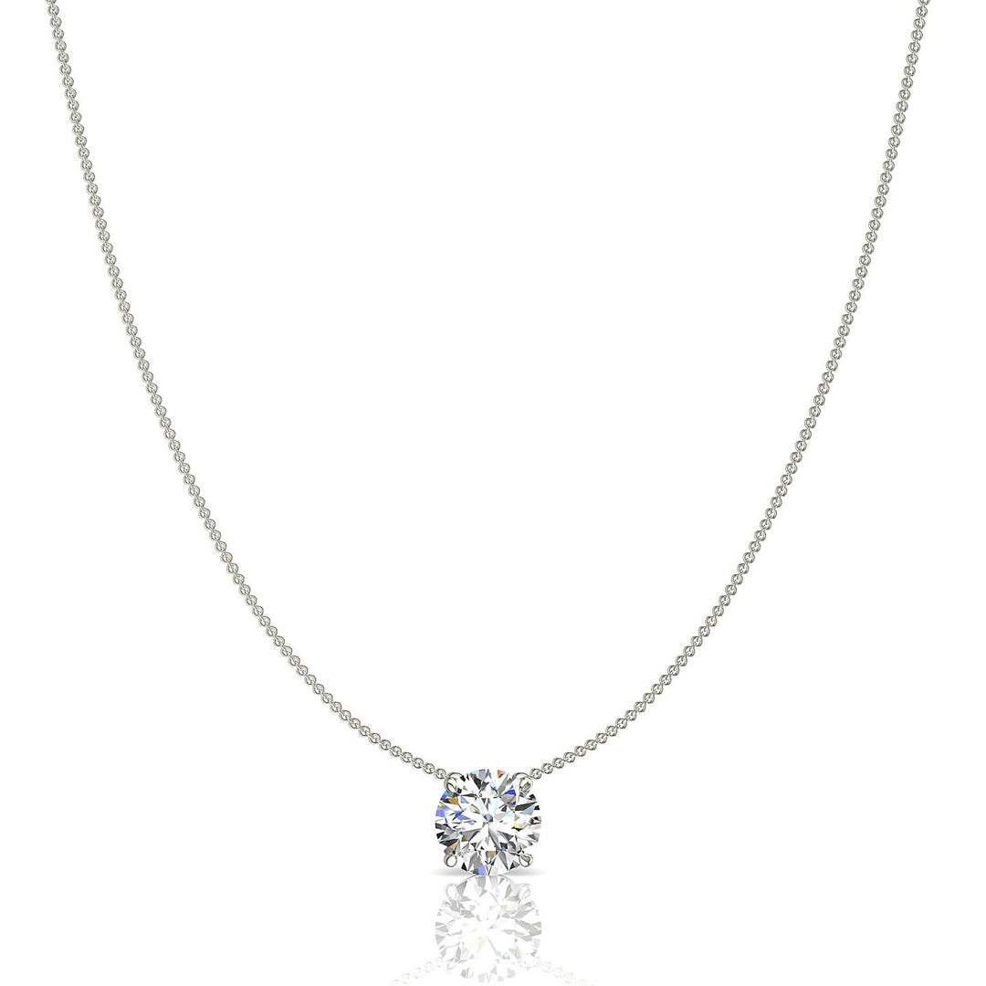 Pendentif diamant rond 0.25 carat or blanc Ely