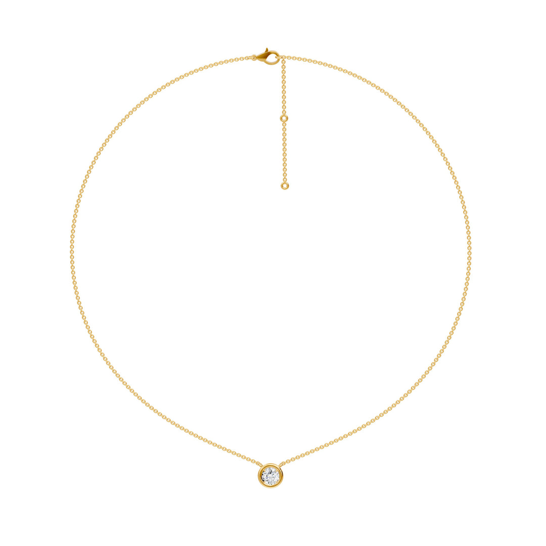 Pendentif diamant rond 0.50 carat or jaune Rosalia