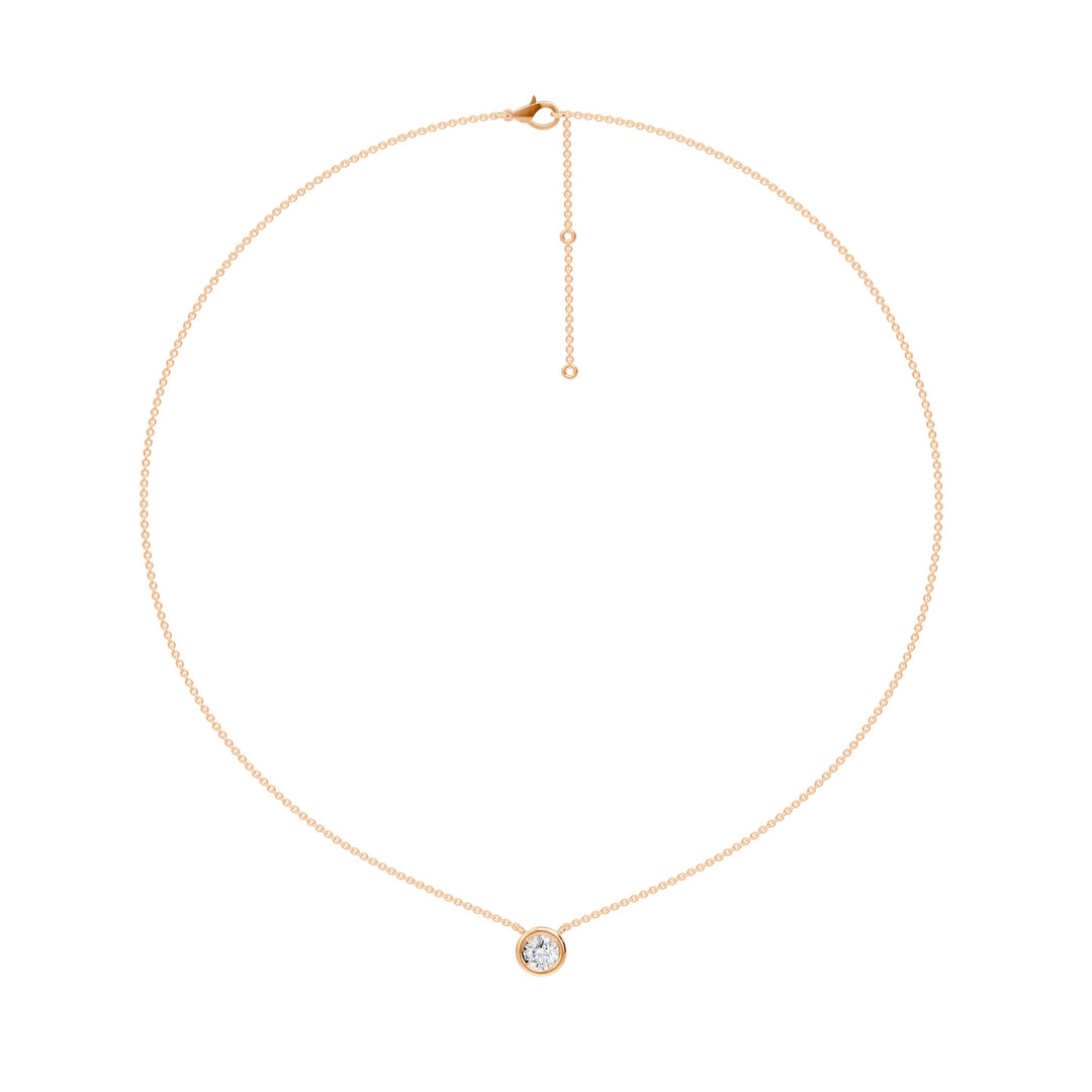 Pendentif diamant rond 0.50 carat or rose Rosalia