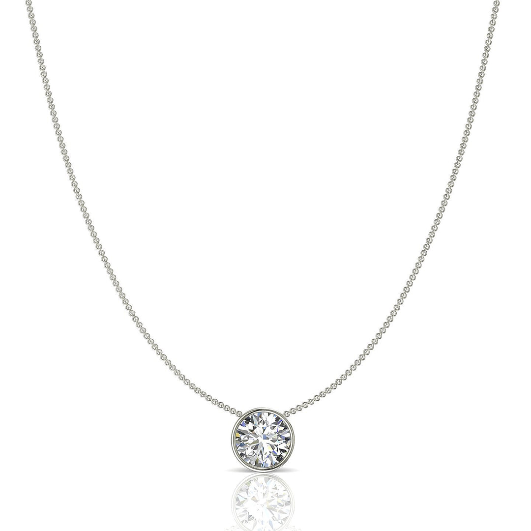 Pendentif diamant rond 0.60 carat or blanc Barbara