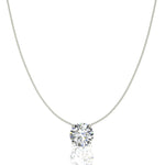 Charger l&#39;image dans la visionneuse de la galerie, Pendentif diamant rond 0.60 carat or blanc Ely
