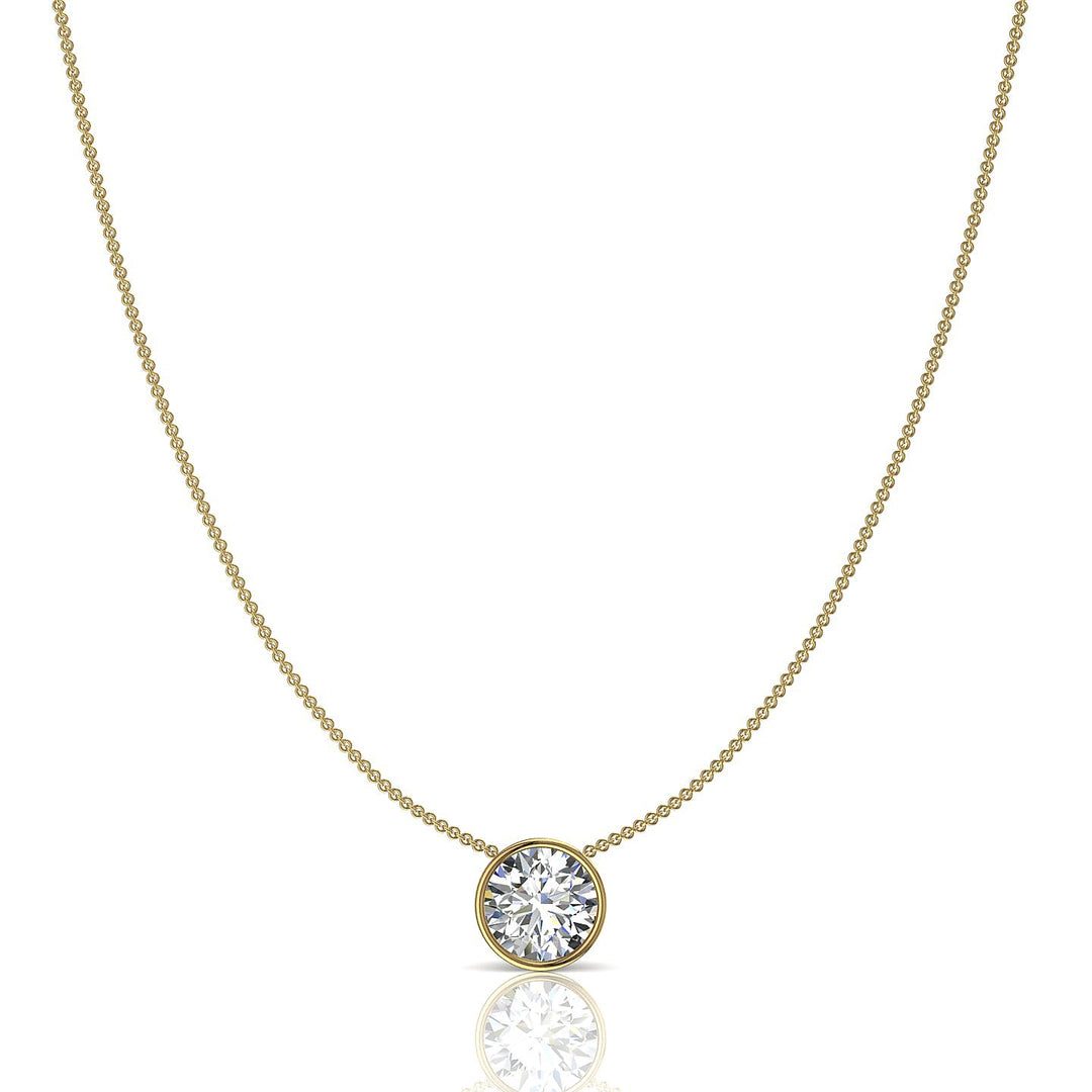 Pendentif diamant rond 0.60 carat or jaune Barbara