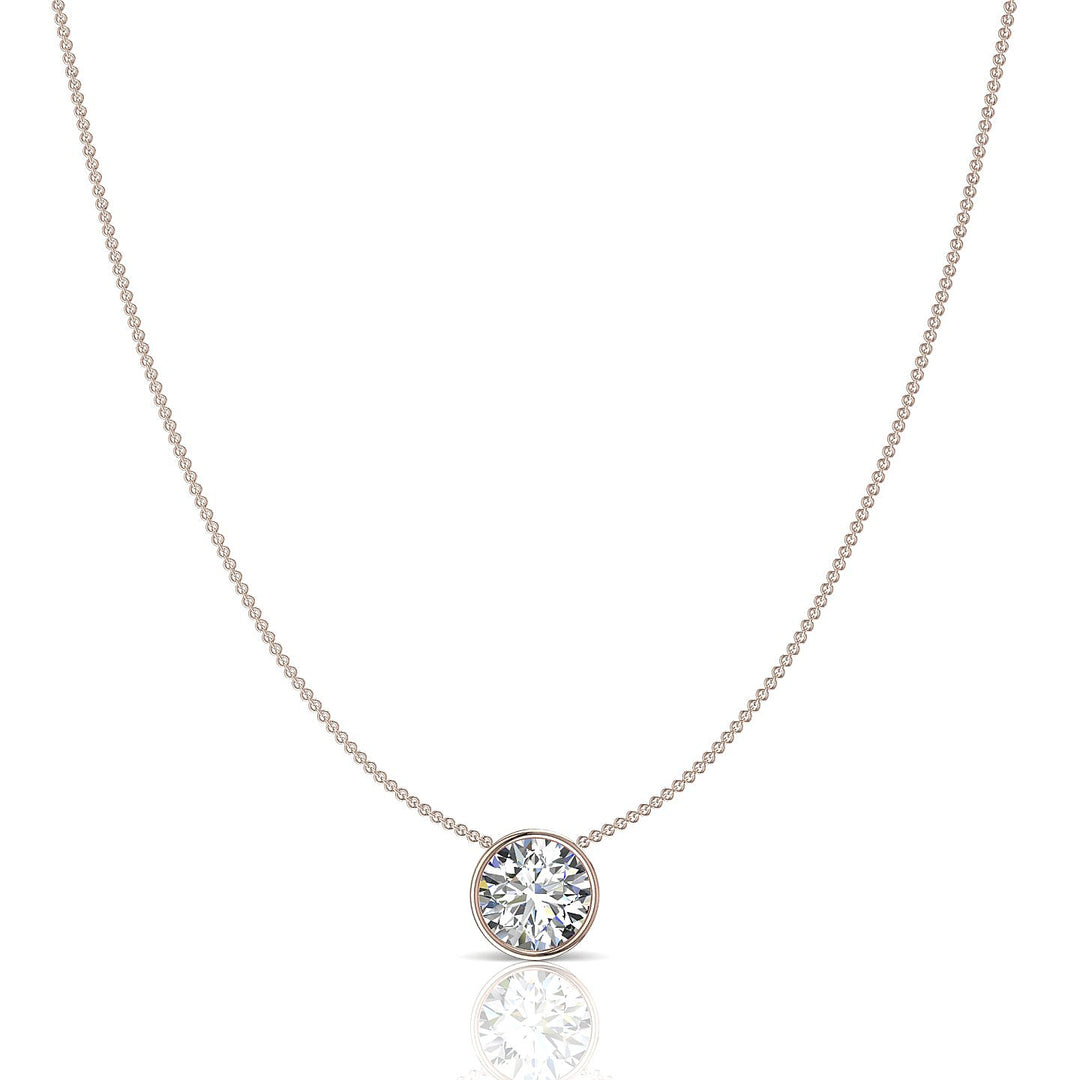 Pendentif diamant rond 0.60 carat or rose Barbara