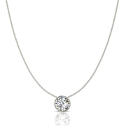 Pendentif diamant rond 0.80 carat or blanc Barbara