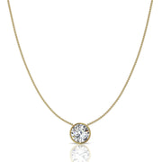 Pendentif diamant rond 0.80 carat or jaune Barbara
