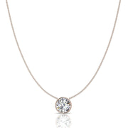 Pendentif diamant rond 0.80 carat or rose Barbara