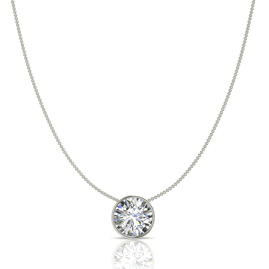 Pendentif diamant rond 1.00 carat or blanc Barbara