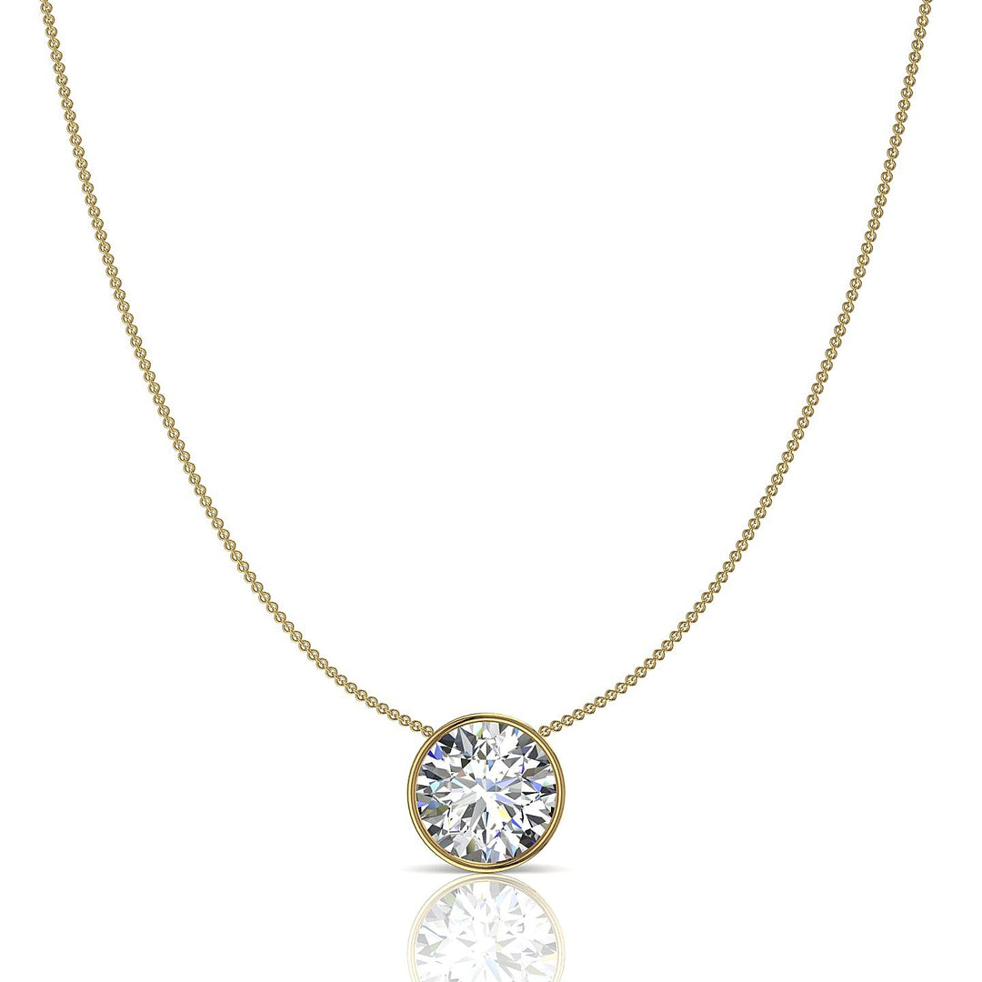 Pendentif diamant rond 1.00 carat or jaune Barbara