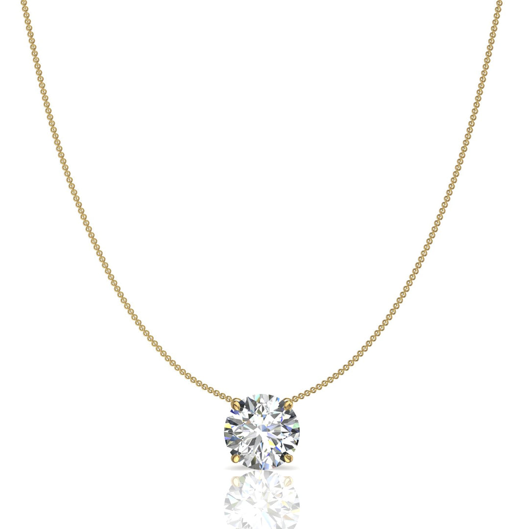 Pendentif diamant rond 1.00 carat or jaune Ely