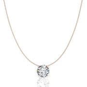Pendentif diamant rond 1.00 carat or rose Ely