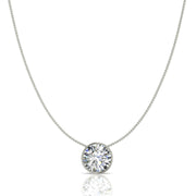Pendentif diamant rond 1.20 carat or blanc Barbara