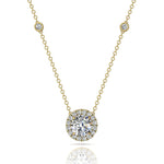 Load image into Gallery viewer, Pendentif diamant rond 1.23 carat or jaune Aurora
