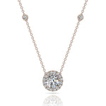 Load image into Gallery viewer, Pendentif diamant rond 1.23 carat or rose Aurora
