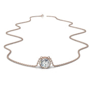 Pendentif diamant rond 1.50 carat or rose Barbara