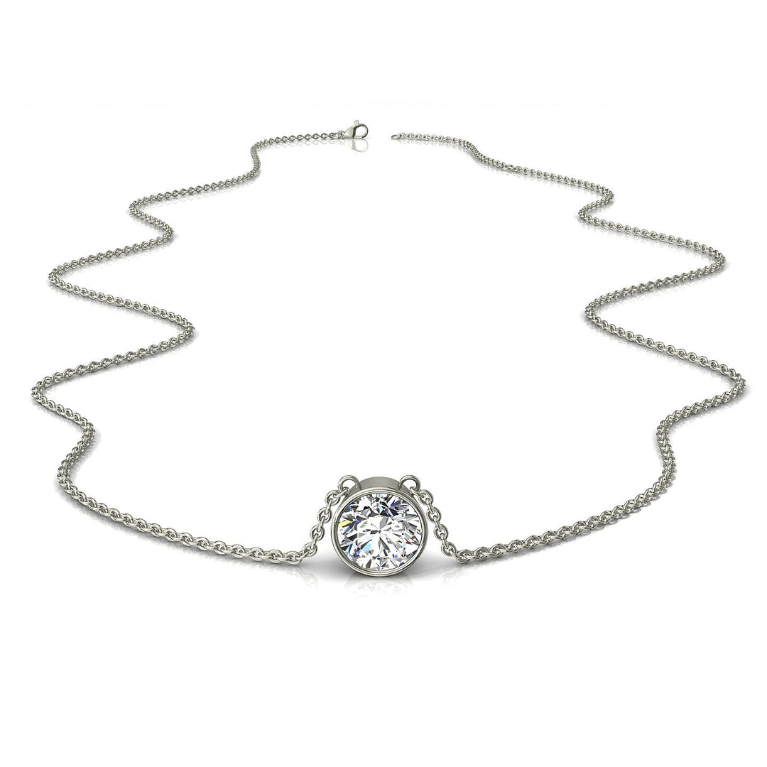 Pendentif diamant rond 1.70 carat or blanc Barbara