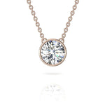 Load image into Gallery viewer, Pendentif diamant rond 1.70 carat or rose Barbara
