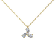 Pendentif diamant rond et diamants poires 0.34 carat or jaune Mellissa