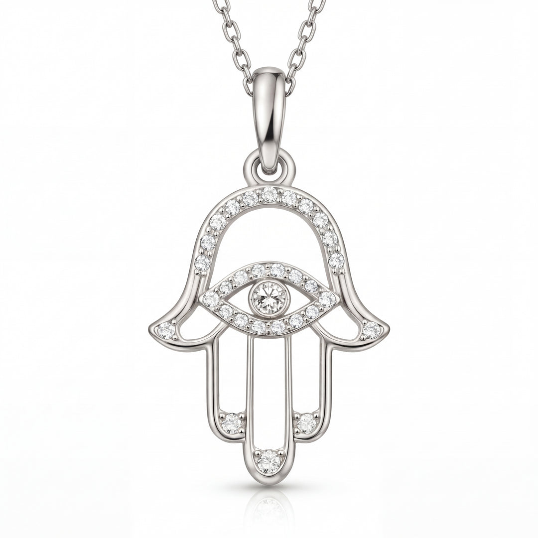 Pendentif diamants naturels ronds 0.22 carat or blanc 14 carats Sarah