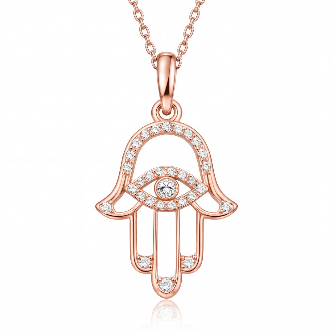 Pendentif diamants naturels ronds 0.22 carat or rose 14 carats Sarah