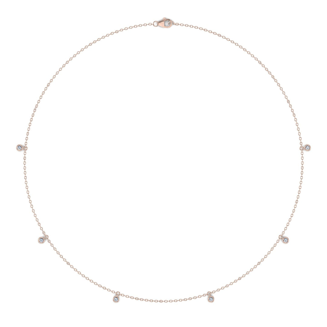 Pendentif diamants naturels ronds 0.30 carat or rose Celestina