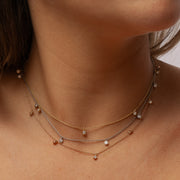 Pendentif diamants naturels ronds 0.30 carat or rose Celestina