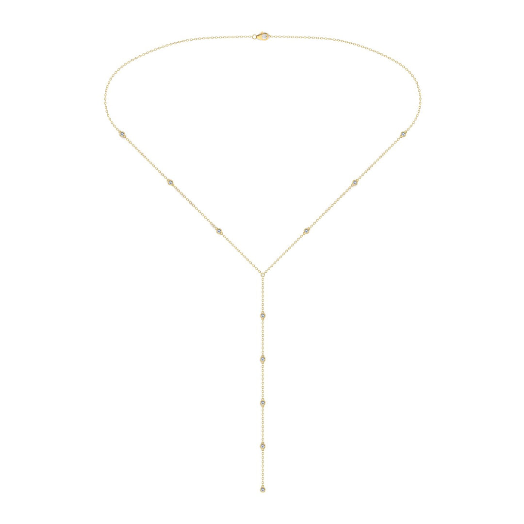 Pendentif diamants naturels ronds 0.44 carat or jaune Lidia