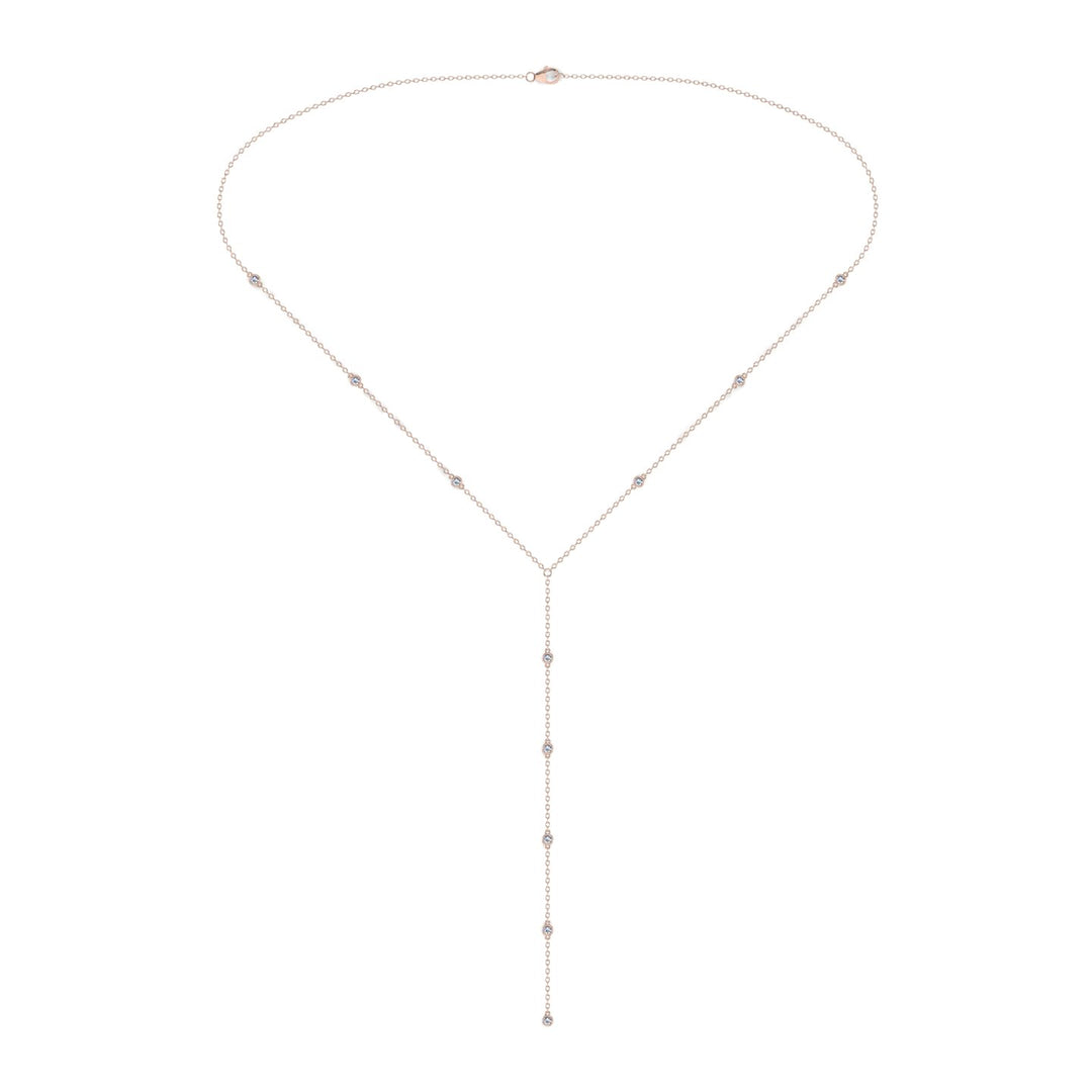 Pendentif diamants naturels ronds 0.44 carat or rose Lidia