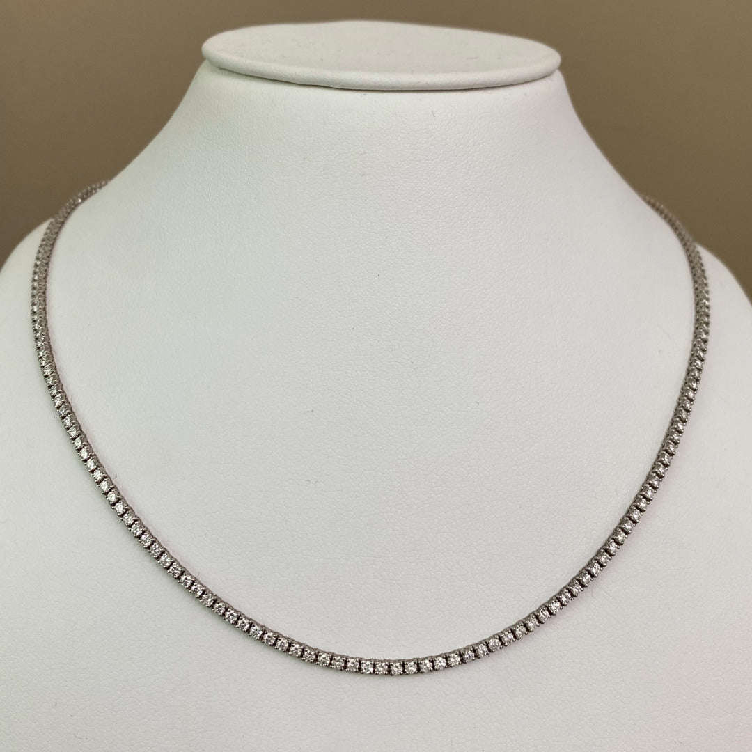 Pendentif diamants naturels ronds 7.00 carats or blanc Ely