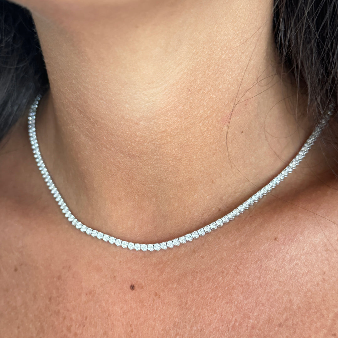 Pendentif diamants naturels ronds 8.01 carats or blanc Cristina