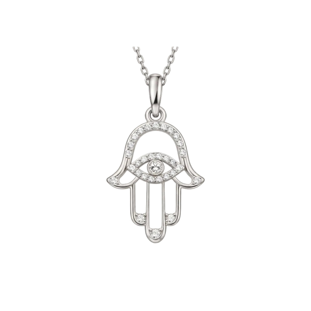 Pendentif diamants synthétiques ronds 0.22 carat or blanc 14 carats Sarah
