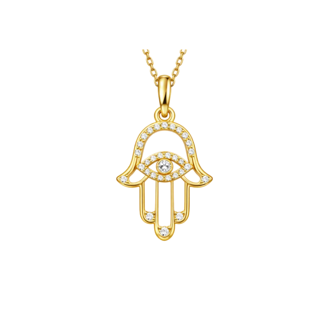 Pendentif diamants synthétiques ronds 0.22 carat or jaune 14 carats Sarah