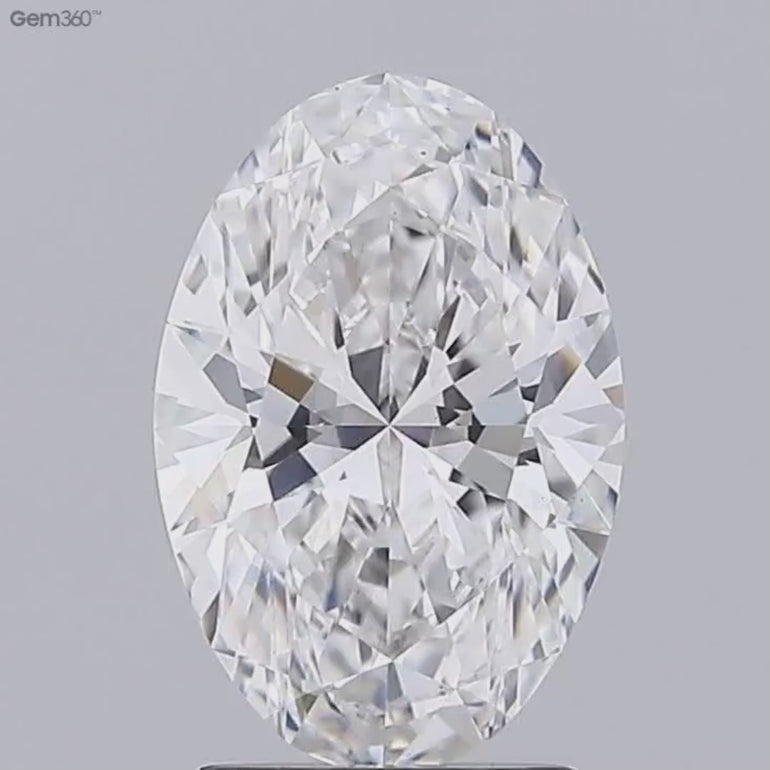 Diamant OVALE 2.15 ct, certificat IGI, Diamant de Laboratoire, couleur E, pureté VS1