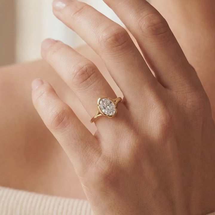 Bague diamant synthétique ovale 1.50 carat Georgia