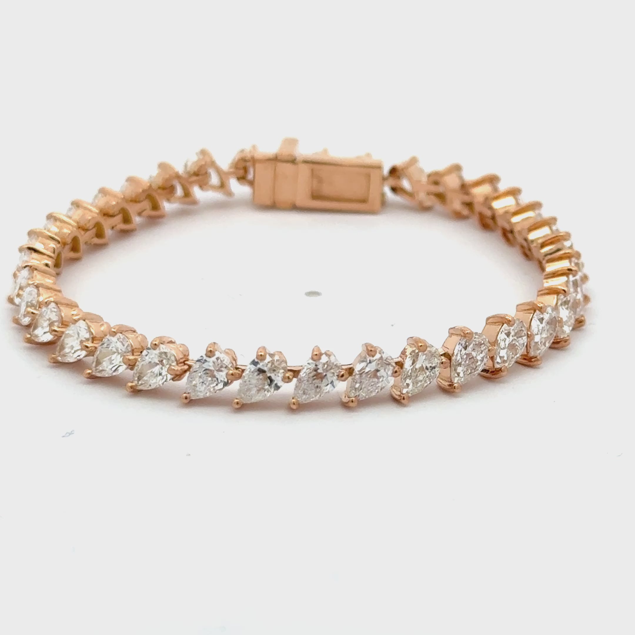 Bracelet rivière POIRES 0.20 Ct or rose Irena