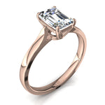 Load image into Gallery viewer, Solitaire diamant Émeraude 1.00 carat or rose Camilla
