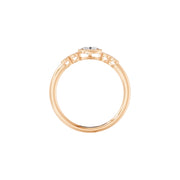 Bague de fiançailles 0.25 carat or rose 14 carats diamant naturel ovale et diamants naturels ronds Lina