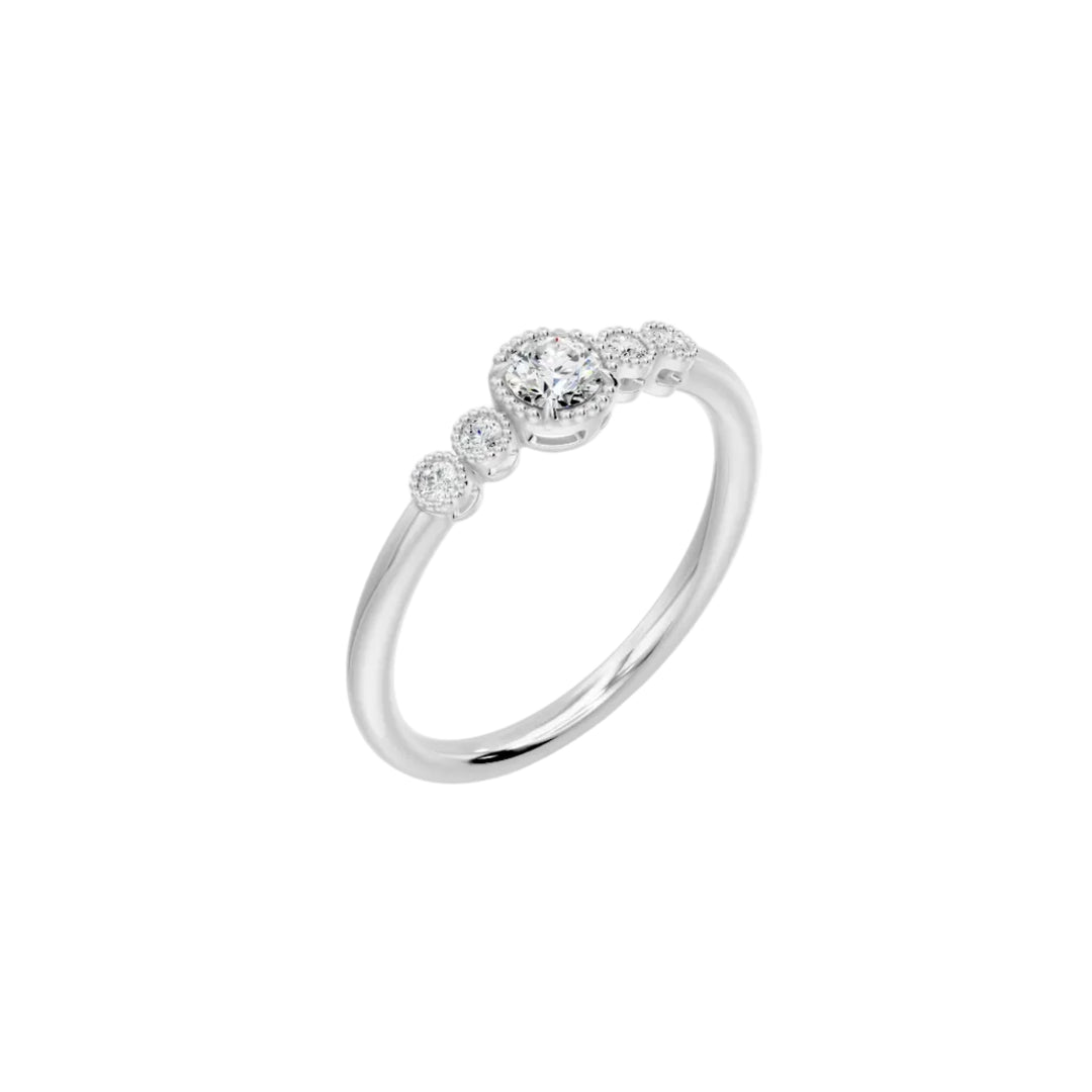 Bague solitaire 0.25 carat or blanc 14 carats diamant naturel rond Loretta
