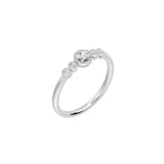 Bague solitaire 0.25 carat or blanc 14 carats diamant naturel rond Loretta