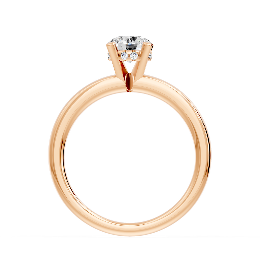Bague Elisabetta solitaire diamant naturel rond 0.53 carat or rose