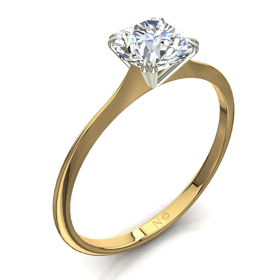 Solitaire diamant naturel rond Vanessa 0.60 carat or jaune