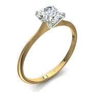 Solitaire diamant naturel rond Vanessa 0.60 carat or jaune